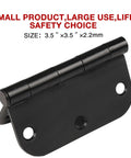 Matte Black Interior Door Hinges Set 3.5 Inch By 3.5 Inch With Five Eighth Radius Corners No Nonsense Heavy Duty Flat Iron Construction 270 Degree Swing Includes 36 Screws For Easy Install On Bedroom And Home Interior Doors