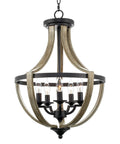 Five Light Rustic Modern Foyer Chandelier With Reclaimed Oak Wood Finish And Black Metal Frame Delivers Warm Ambient Dope Farmhouse Vibe