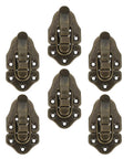 Duck Bill Box Latches Hardware Set, heavy duty metal toggle hasps for wood cabinets and toolboxes, six pieces.