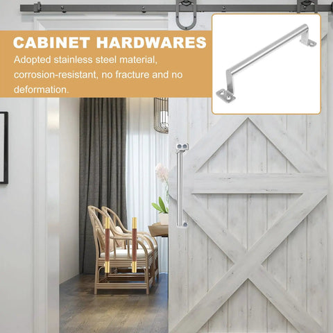 Stainless Steel Cabinet Pull Handles Round Drawer Pulls For Wardrobe Closet Doors Large Size Furniture Hardware installed on white door