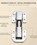 Soft Close Hidden Surface Mount Cabinet Hinges No Pre Drilled 8 Pack For Kitchen Cabinets DIY Friendly Quiet Close Easy Install Durable Hardware