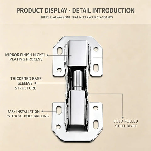 Soft Close Hidden Surface Mount Cabinet Hinges No Pre Drilled 8 Pack For Kitchen Cabinets DIY Friendly Quiet Close Easy Install Durable Hardware