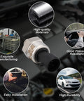 0-150 Psi Pressure Transducer Sensor With 1/8-27 NPT 316 Stainless Steel Thread And Harness Connector in focus with car background