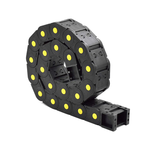Beefed Up Closed Type Drag Chain Cable Carrier With End Connectors 25x38mm Inner Size 40x55mm Outer Size R75 Bend Radius Nylon Reinforced