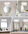 Brushed Nickel Vanity Light For Bathroom Mirrors Hits Different For Your Vanity Area Solid Pick With Etl Certified Ceramic E26 Socket above round and square mirrors.