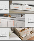 Rose Gold Cabinet Handles And Knobs Set Of 10 For Drawers Cabinets And Dressers 4 Inch Hole Centers 102mm Solid Stainless Steel Modern Kitchen Hardware With 10mm Grip And Three Screw Sizes Included installed in various rooms