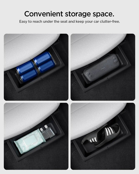Under Seat Storage Box And Hidden Organizer Tray For 2025 2026 Tesla Model Y Waterproof And Anti Rattle Seamless Fit under seat cab