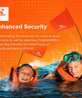 Bright Orange Life Jacket Safety Flag With Adjustable Pouch And Universal Straps, Kid Friendly Water Safety Device For Boating