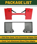 Package list with Beefy Universal Skid Steer Quick Tach Mount Plate And Conversion Adapter for Bobcat and Kubota attachments