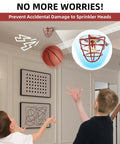 Children playing indoors with basketball under 6 Pack 3/4 Inch Fire Sprinkler Head Cage Guards With Welded Steel Mesh And Red Powder Coating.