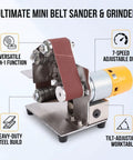 Fafeicy 3 In 1 Mini Belt Sander With Adjustable Speed Electric Bench Grinder for precision sanding and polishing