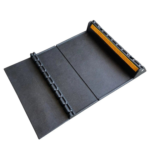 Self Adhesive Anti Skid Rubber Car Parking Guide Mat 2 Pack With Reflective Strips For Cars And Trucks Durable Garage Wheel Stopper