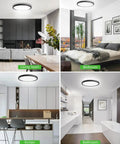 Two Pack 12 Inch LED Flush Mount Ceiling Light, 28W 5000K Daylight, 3200 Lumens in living room, bedroom, kitchen, bathroom