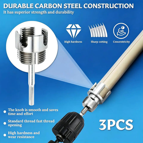 Tepvoker Pvc Pipe Threader Kit With Internal And External Threading Dies For 1/2 Inch 3/4 And 1 Inch Npt Plumbing Projects, showcasing durable carbon steel dies.