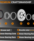 Front Wheel Bearings And Seals Kit For Ford Explorer Sport Trac Ranger Mazda components with labeled parts
