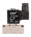 Front view of One Quarter Inch NPT Electric Solenoid Valve 24V DC Stainless Steel AISI316 Normally Closed Valve for Water Air Gas