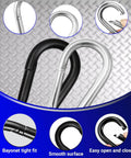 Two Inch Heavy Duty Carabiner Clips Pack Of 50 M5 Black Galvanized Steel Spring Snap Hooks Rust Resistant For Keychains Camping