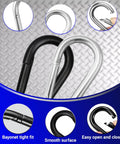 Heavy Duty 3 Inch M8 Carabiner Clips 30 Pack Galvanized Steel Snap Hooks Tough As Nails for outdoor gear, close-up of design features