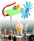 Hands-On Hydraulic Generator Toy For STEM Learning on desk with kids in classroom