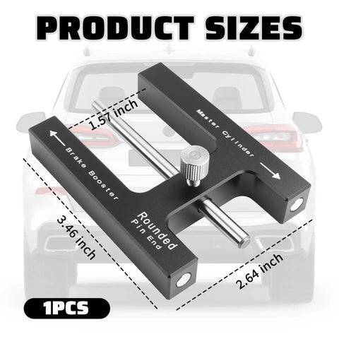 Pro Grade Magnetic Brake Booster Adjustment Tool With Push Rod Calibrator For Master Cylinder Maintenance Aluminum Car Brake Tools For Most Cars And SUVs Precision Calibration For Faster Brake Response, 3.46x2.64x0.46 in