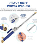 High Pressure Hose Nozzle Set With Hydro Jet Wand, blue handle, copper connector, adjustable switch, aluminum rod