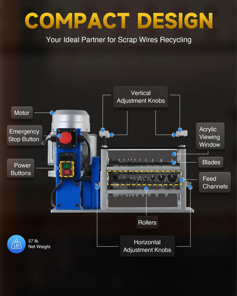 Heavy Duty Automatic Wire Stripping Machine With Eleven Channels And 550W Motor That Handles Copper Cables Smooth Without Breaking A Sweat for scrap wires.