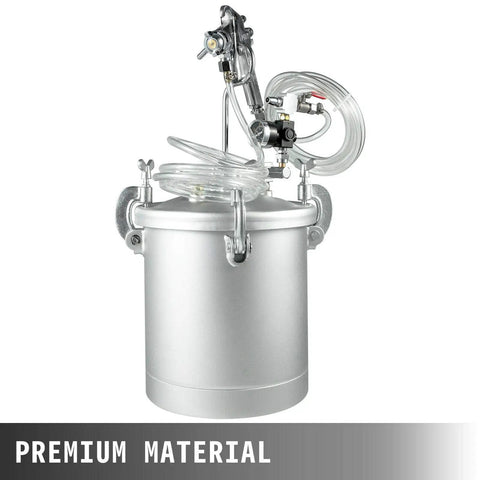 Heavy Duty Gallon Pressure Paint Tank With Dual Hose Spray Gun For Drip Free Smooth Coverage On Decks Fences Exterior Walls And Wooden Furniture Kill Weekend DIY Jobs Like A Pro, featuring steel construction and dual hose system.