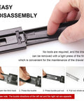 Easy disassembly of Top Shelf Heavy Duty Full Extension Drawer Slides With Dual Ball Bearings demonstrating finger press removal.