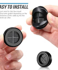 Round Rubber Grommet Kit 52 Pieces In 7 Sizes Black Double Sided Firewall Gasket shown in hand with cross-section detail