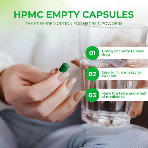 Person holding a green capsule from Size 0 Empty Vegan Capsules Kit for DIY Supplements Clear Plant Based Caps Gluten Free