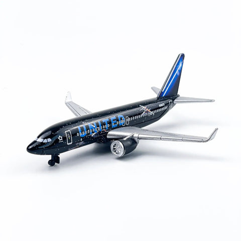 United Black Livery Airplane Model For Desktop Decor And Collecting Dope Desk Display Durable ABS Plastic And Alloy Mini Aircraft