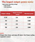 DC 12V To 3.3V 5V 6V 9V Step Down Voltage Regulator For Cars And Trucks 2A Max Output specifications chart