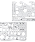 Knockout Two Piece Landscape And Yard Design Template Set featuring two drafting stencils with 1/4 inch scale for yard layout.