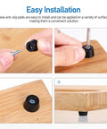 Durable PVC Furniture Feet Pads With Adhesive Backing 120 Sets Rubber Leg Bumpers installation on wooden board