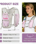 Hydration Running Vest For Men And Women With Adjustable Chest Straps, Lightweight Nylon Pack in Taro Purple on model outdoors.