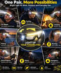 Smart Safety Glasses With Touchless Control And Five Rechargeable Lighting Modes, Waterproof Led Headlamp for cycling and fishing.