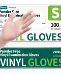 Vinyl Disposable Exam Gloves Clear 4 Mil Powder Free Latex Free Medical Food Safe For Cooking Cleaning Home Use 100 Pcs Small Size