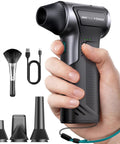 Beast 110000 RPM Cordless Air Duster with 3 Gear Turbo Power Handheld Blower shown with six accessories for versatile cleaning.