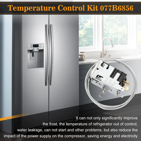 Upgrade Temperature Control Kit 988284 800382 For Refrigerators 077B6856 Series shown with compatible fridge and part detail