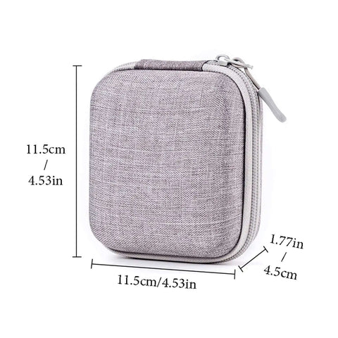 Tough As Nails Travel Electronics Organizer Case Premium Eva Shockproof Tech Pouch dimensions shown in gray fabric.