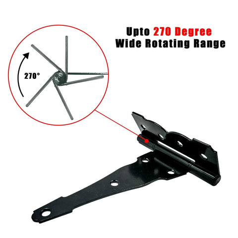 4 Inch Strap Hinges Heavy Duty Rustproof Classic Antique Shed Door Hinges Set Of 6 With 270-Degree Rotation