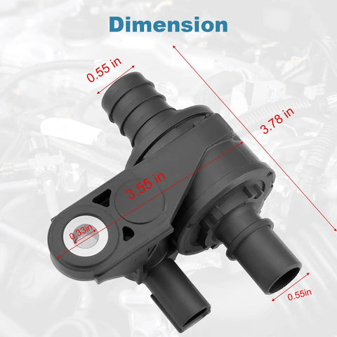 Heavy Duty Coolant Water Bypass Control Valve dimensions showing size measurements for Toyota Camry and RAV4 replacement part.