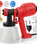 Badass Power 700W Electric Airless Paint Sprayer With Four Quick Swap Tips For Slick Even Coats And A No Sweat Finish On All Your Favorite Home Projects Red, with included accessories.