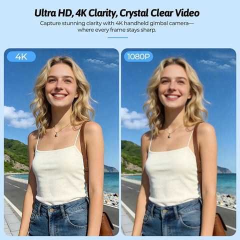 Comparison of 4K and 1080P video quality using 4K Vlogging Camera For YouTube And Social Media Ultra Portable 75MP Pocket Digital Camera