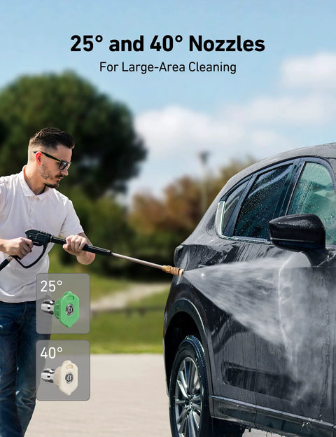 AstroAI 5-pack pressure washer nozzle tips with 25° and 40° angles and 1/4-inch quick-connect
