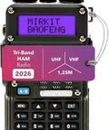 Front view of Beast Of A Tri Band Ham Radio UV 5R MK3X Walkie Talkie With 2100mAh Battery, showing display and keypad