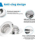 Real Heavy Hitter Stainless Steel Tub Drain Strainer And Shower Hair Catcher features anti-clog design and efficient filtration.