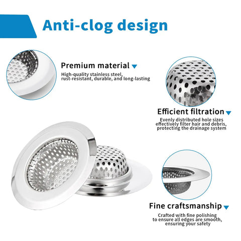 Real Heavy Hitter Stainless Steel Tub Drain Strainer And Shower Hair Catcher features anti-clog design and efficient filtration.