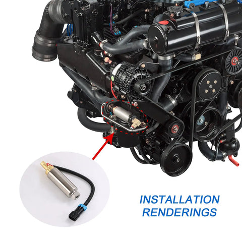 Electric Fuel Pump Replacement For Mercury Mercruiser Marine Carbureted Engines Low Pressure 4.3L 5.0L 5.7L V6 V8 Replaces 935432 18-8868 With Gasket Kit installed in engine