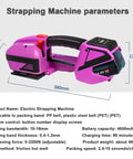 Heavy Duty Electric Strapping Device For Pp Pet Bands Handheld Automatic Welding Baler With 4000 Mah Power Bank view showcasing dimensions and controls.